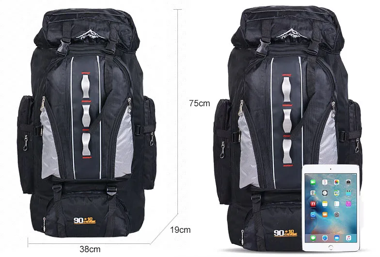 Bolsas de Esportes à Prova Mochila dos Homens para Mulheres 100l ao ar Grande Mochila Livre Dwaterproof Água Náilon Caminhadas Acampamento Escalada Pesca Bolsa Xa769a 3 de esportes à prova dwaterproof água náilon