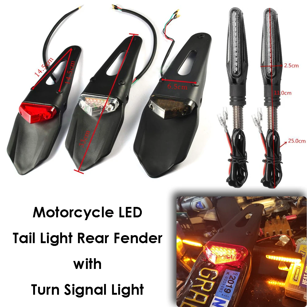 

Motorcycle LED Tail Light Rear Fender For E-Bike with Flexible Turn Signal Light Stop taillight Trial Bike FOR KTM CR EXC WRF