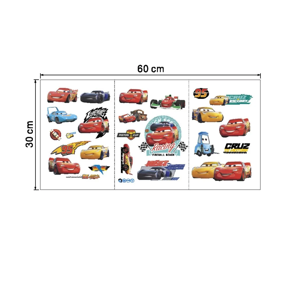 30*60 см Дисней мультфильм автомобиль детская комната наклейки для мальчиков наклейки для спальни игрушки