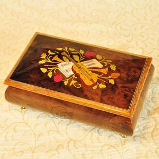 

Free shipping A skillful craftsman house rhymes 30 sound fine wooden jewelry box music box sky city Y30MS2 - A