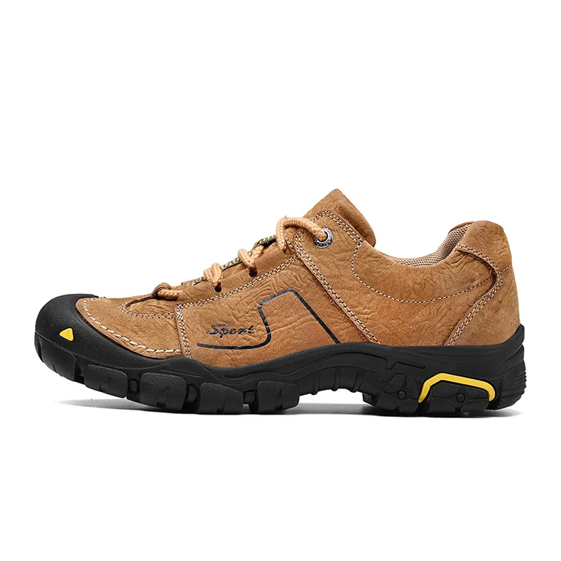 Мужская обувь из натуральной кожи; нескользящая износостойкая обувь для альпинизма; сезон осень-зима; удобная обувь для прогулок и путешествий