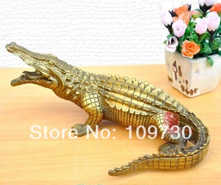 

001149 Nice Bronze Brass Alligator Crocodile Statue Figure 9"Long