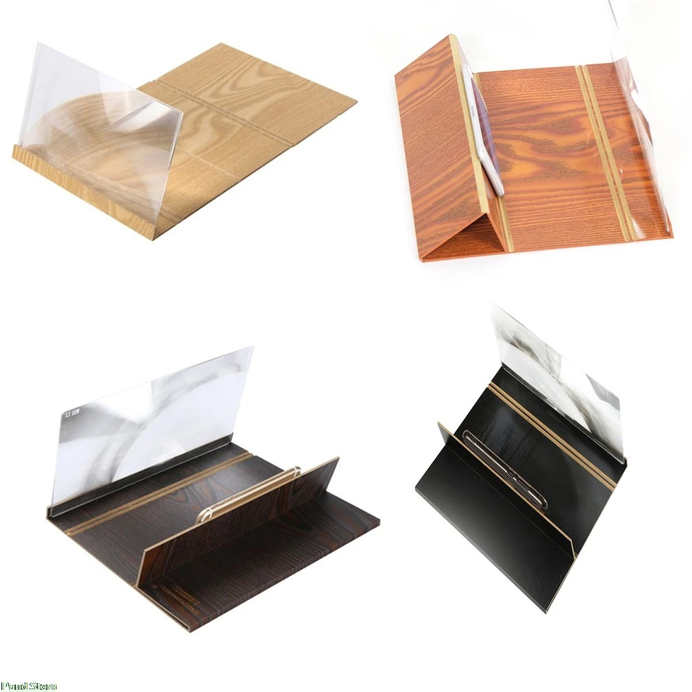 12 inch Log Mobile Phone Stand 3D HD Mobile Phone Screen Film Video Amplifier Desktop Folding Bracket Lazy Holder Amplifier