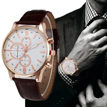 

Quartz Wrist Watch Hot 2017 New Fashion High Quality Men Business Retro Design Leather Band Analog Alloy Quartz Wrist Watch 511
