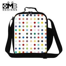 Детские Термо Изолированные сумки для обедов красочные точки печати еды пакет Детская сумка для пикника Водонепроницаемый квадратный для еды сумки
