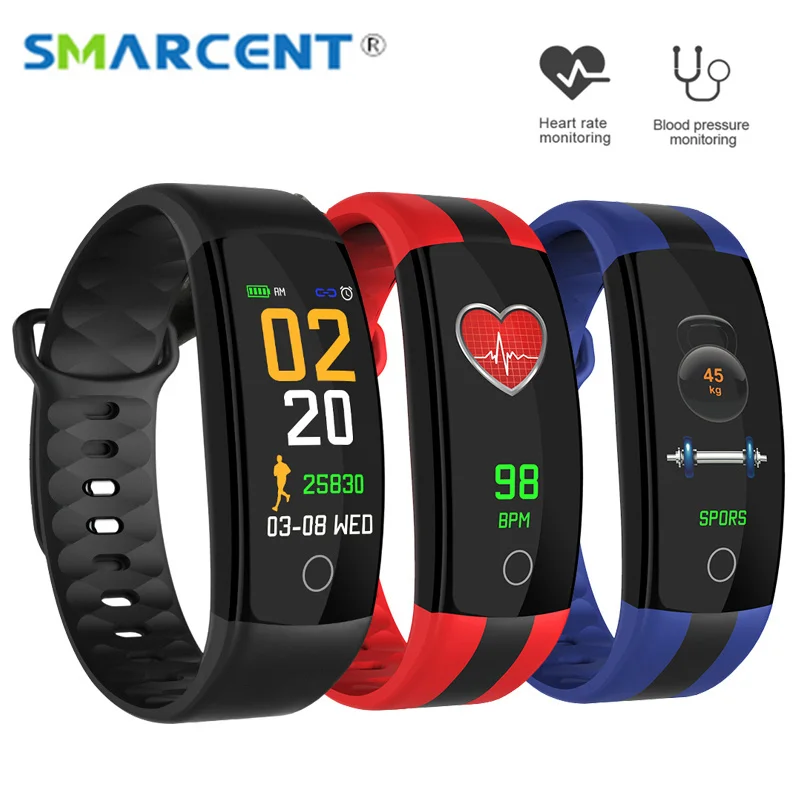 

QS01 Color Screen Smart Bracelet Heart Rate Blood Pressure Monitor Fitness Tracker Smart Band Call Message Reminder Wristband