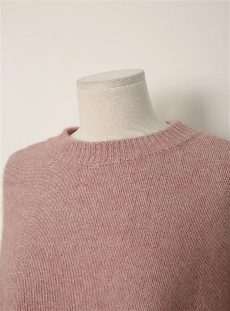 CBAFU осень зима вязаный свитер женский верблюжий Повседневный пуловер Свободный Короткий трикотажный свитер для женщин Топы Верхняя одежда Мода P226