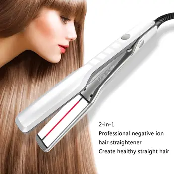 

Infrared Wide-surface Flat Iron Blue Screen Digital Display Ceramic Hair Straightener Negative Ion Hair Straightener Dual-use Ha