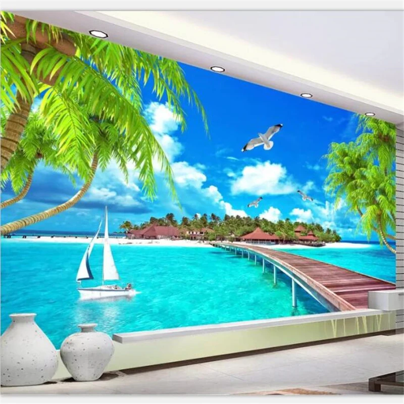 beibehang Wallpaper custom living room bedroom wallpaper mural Maldives