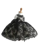 ДЕТСКИЕ WOW Черный Кружева Ребенка ClothesGirl Платья Vestido Infantil 1 год День Рождения Свадьбы Рождество для Детей Одежда 8098