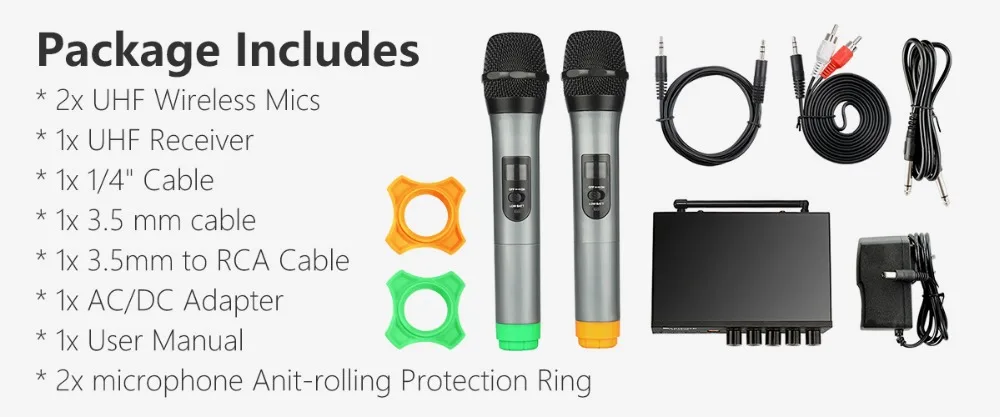 fio, fácil de usar karaoke sistema de microfone sem fio k036