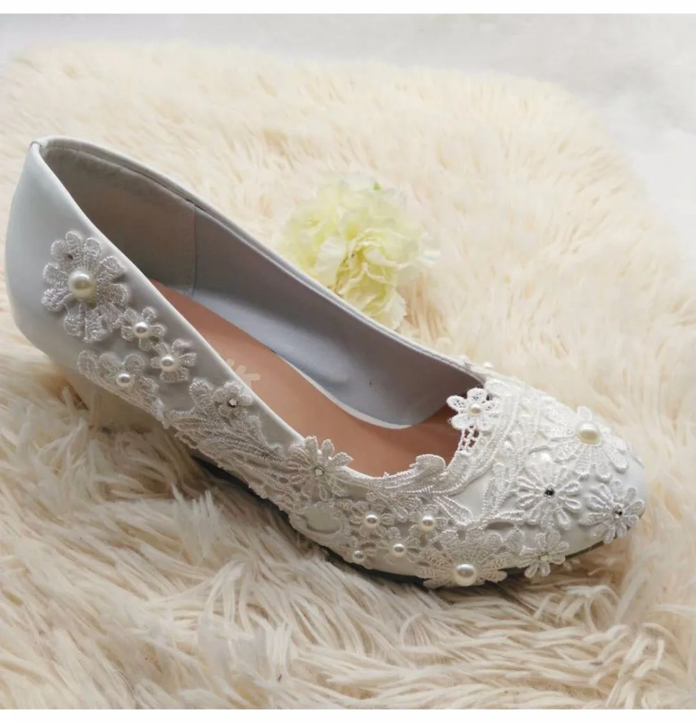 lace bridal wedges