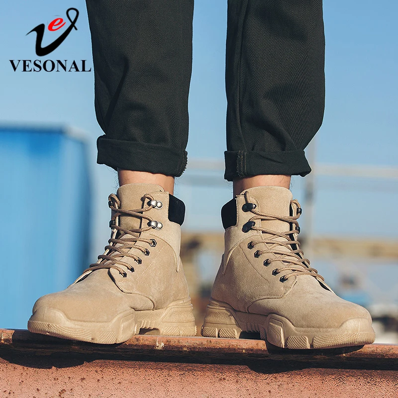 

VESONAL Brand Fashion Ankle Boots Shoes For Winter Snow Boots Adult With Fur Sneakers Men Casual Shoes Short Plush Rubber Thick