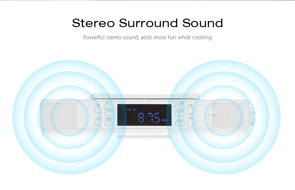 Bts 23 Under Cabinet Bluetooth Kitchen Stereo Speaker With Led