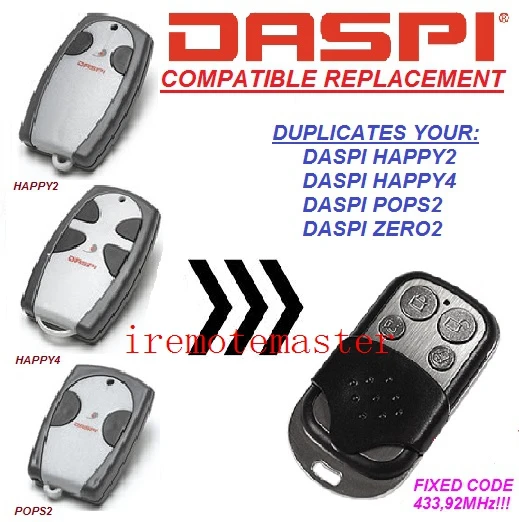 

Daspi HAPPY2,HAPPY4,POPS2,ZERO2 replacement remote duplicator