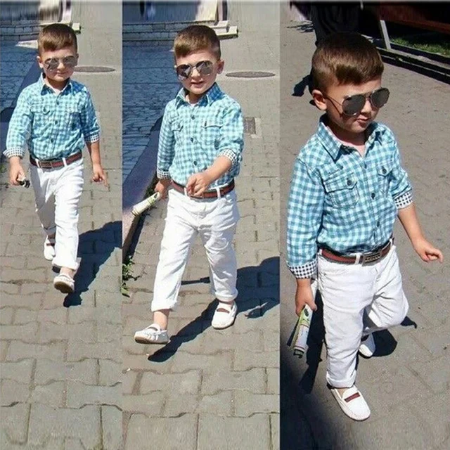 Kid Clothes Baby Suit Pants Plaid Shirt Formal Party Christening Kid Clothes Baby Suit Pants Plaid Shirt Formal Party Christening Wedding New Year
