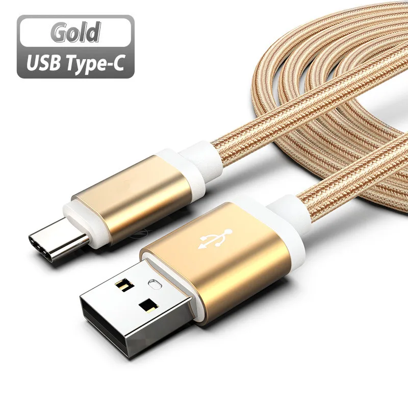 Usb type C кабель для зарядного устройства кабель для передачи данных Usb C шнур для быстрой зарядки для One Plus Oneplus 7 6T 6 5 samsung Galaxy A70 A50 A30 S10 S9 PLUS - Цвет: gold