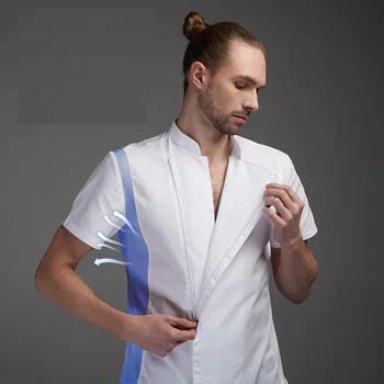 

2019 Summer Short Sleeves Restaurant Uniform Men's Professional Clothing Kitchen Chef Jackes,Cool Chef Coat