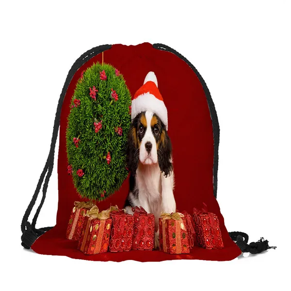 Puppy Dog Christmas Candy Gift Bags Santa Snowman Cute Dogs Pattern