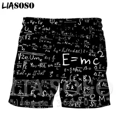 LIASOSO 3d принт математические формулы Эйнштейн теории относительности Для Мужчин's Шорты пляжные Рубашки домашние доска Шорты брюки X1442