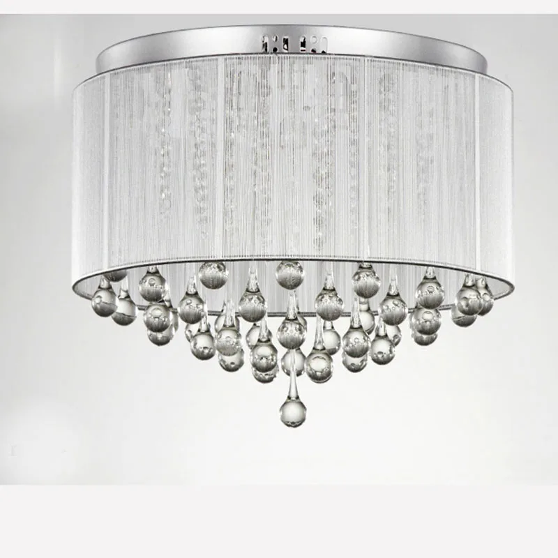 free shipping best selling modern simple fabric crystal font b ceiling b font chandelier lights with