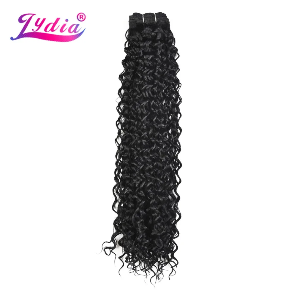 Lydia Water Wavy Synthetic Hair Bundles Pure Color Weave 10-24 Inch 1 Bundle/Pack Double Weft High Temperature Curly Sew Weaving