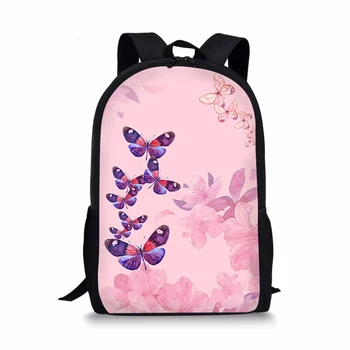 

Cute Pink Butterfly Cute School Bag For Girls Kids Back Pack 3d Printing Toddler Backpack Girl Children Schoolbags Book Bags