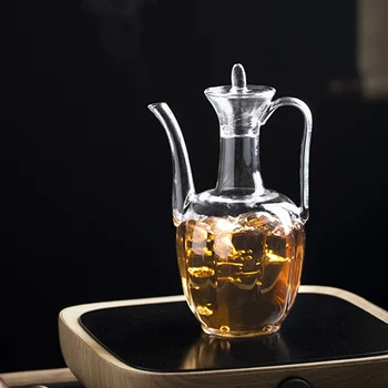 

Handmade archaized song gourd edge ewer thickened high temperature resistant glass kettle archaized household kettle electric po