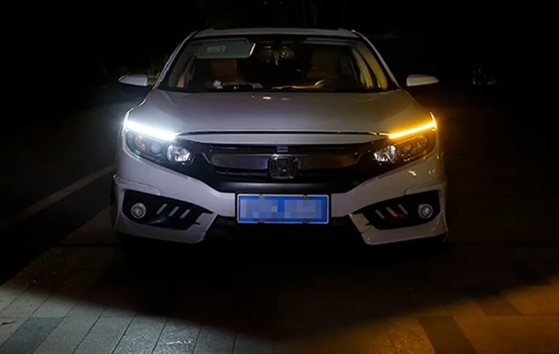 OKEEN 2x Ultrafine 30 cm 45 cm 60 cm DRL Flexible LED lampes de clignotant de Style Tube feux de jour bande de larme phare de voiture