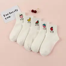 Корейский Японский стиль Kawaii клубника банан персик носки по щиколотку милые девочки сладкий фруктовый узор взрослые хлопковые короткие носки