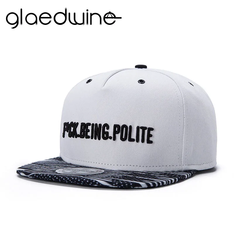 

Glaedwine Hot Sale White Color Gorras Planas Snapback Hip Hop Cap Flat Cappelli Hip Hop Snap Back Bones Aba Reta Toca dad hats