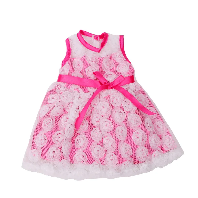 Vestido de flores estampado rojo para 18 /'/' muñecas de nuestra generación.