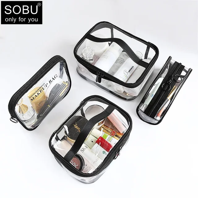 Waterproof Transparent PVC Bath Cosmetic Bag Women Make Up Case Travel Zipper Makeup Beauty Wash Organizer Toiletry Storage Kit 1