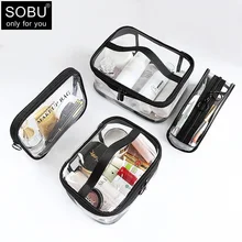 Neceser de PVC transparente impermeable para mujer, estuche de viaje con cremallera, organizador de limpieza y belleza, Kit de almacenamiento de aseo