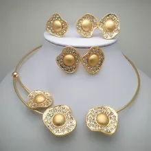 Kingdom Ma изысканное свадебное Цинковое ожерелье из сплава, бижутерия, вечерние комплекты в африканском стиле для женщин, нигерийский Дубай, Имитация кристаллов, ювелирные наборы