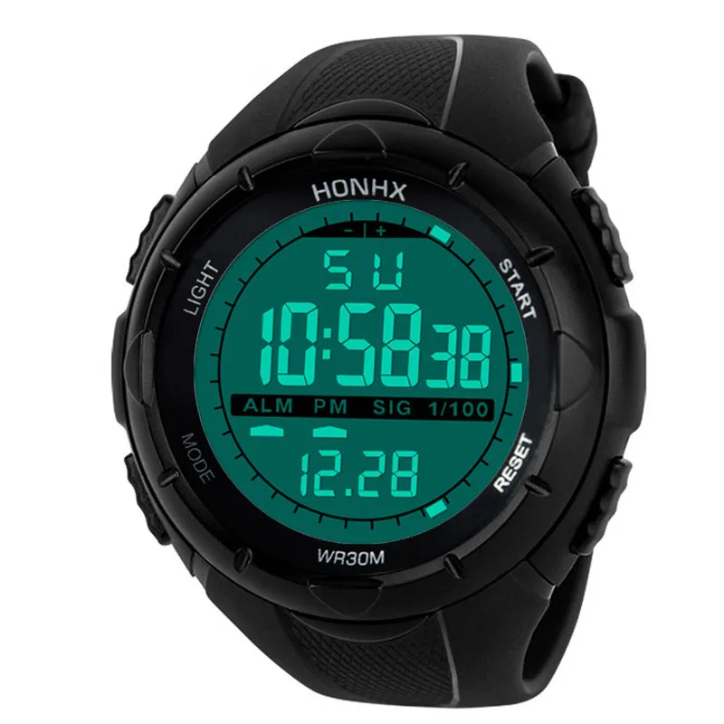Светодиодный электронный наручные часы военные мужские спортивные часы мужские и женские уличные цифровые часы Relogio Masculino цифровые часы - Цвет: Black 2