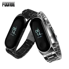 Foonbe браслет для Xiaomi mi, 3 ремешка, Безвинтовой для Xiaomi mi, 3 ремешка, металлический ремешок из нержавеющей стали, mi Band 3, наручный ремень