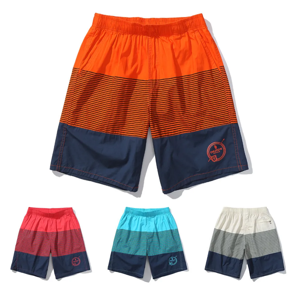 

Spring Summer Beach Shorts plus size Men's Spliced Elastic Waist Drawstring Swimming Trousers Loose Beach Surfing Shorts L415