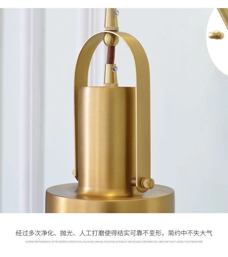 Minimalist copper brass wall light lamp LED bedside toilet bathroom reading wall light LED sconce modern simple gold wall light