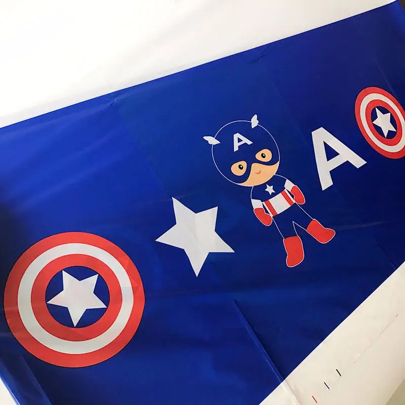 

1pcs Table Cover Disney Captain America Theme Child Birthday Party Disposable Tablecover Event Party Cartoon Tablecloth