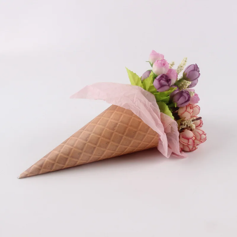 20 шт., конус для мороженого, мини-оберточная бумага для цветов, подарочная упаковка для букета, свадебные украшения, товары для флористов