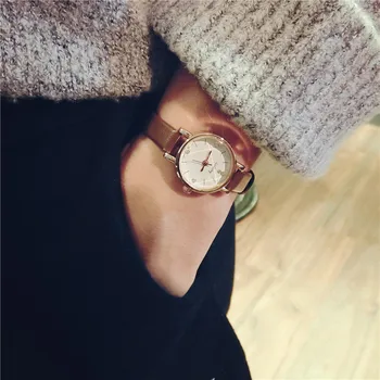 

Fashion small dial women's watches diamond glass design beauty ladies wristwatches luxury women bracelet quartz leather watch