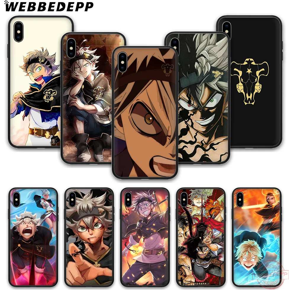 WEBBEDEPP Аниме Черный клевер Мягкий силиконовый чехол для телефона iPhone 5 6 7 8 Plus X XS XR