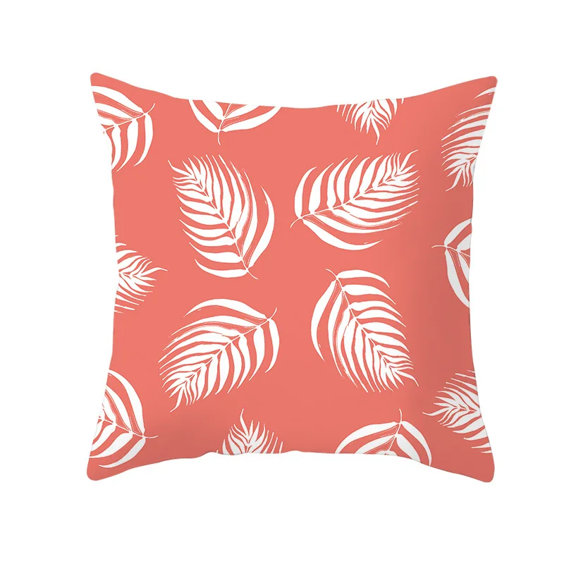 Lychee Coral Series Printed Pattern Pillow Cases Colorful Polyester Peachskin 45x45cm Pillow Cases For Bedroom Home Office