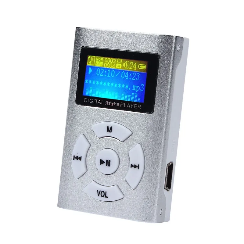 Серебристый 100 шт. Лидер продаж, подарок высокого качества мини-книга MP3 музыкальный плеер ЖК-экран Поддержка Micro SD TF карта mp3-плеер - Цвет: Серебристый