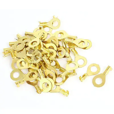 

17Amp AWG9-3 Wire M6 Stud Copper Tongue Non-insulated Ring Terminals 50 Pcs