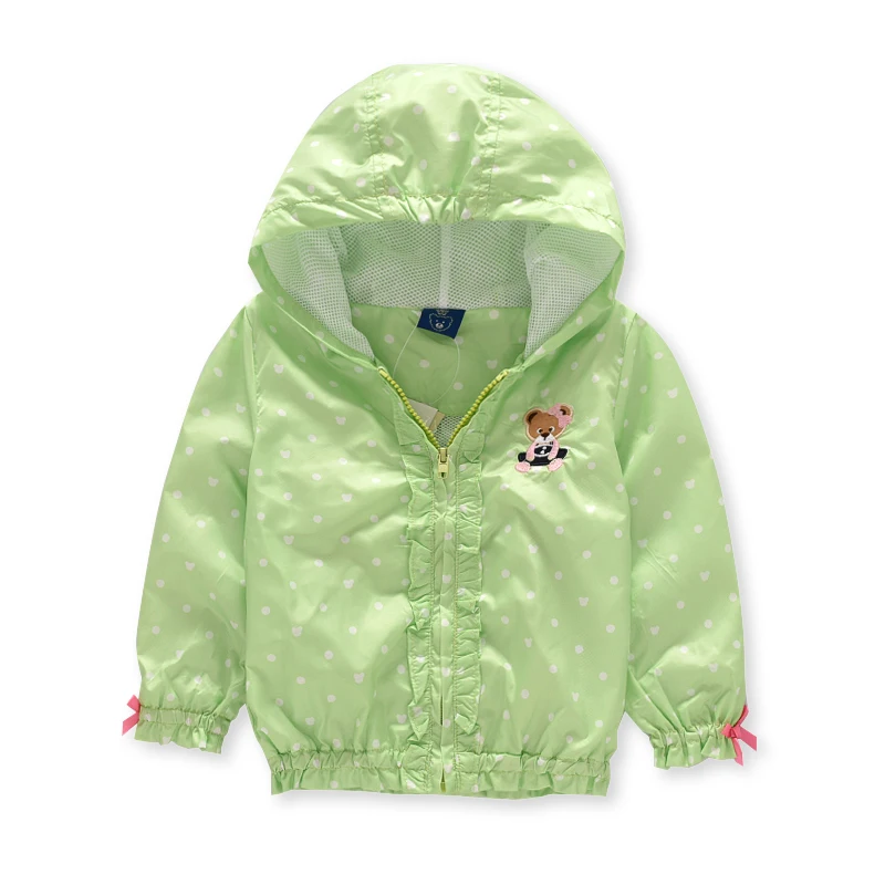 Детская куртка, пальто для девочек, двухслойная Водонепроницаемая ветровка, верхняя одежда в горошек для маленьких девочек, пальто, одежда для детей от 2 до 8 лет
