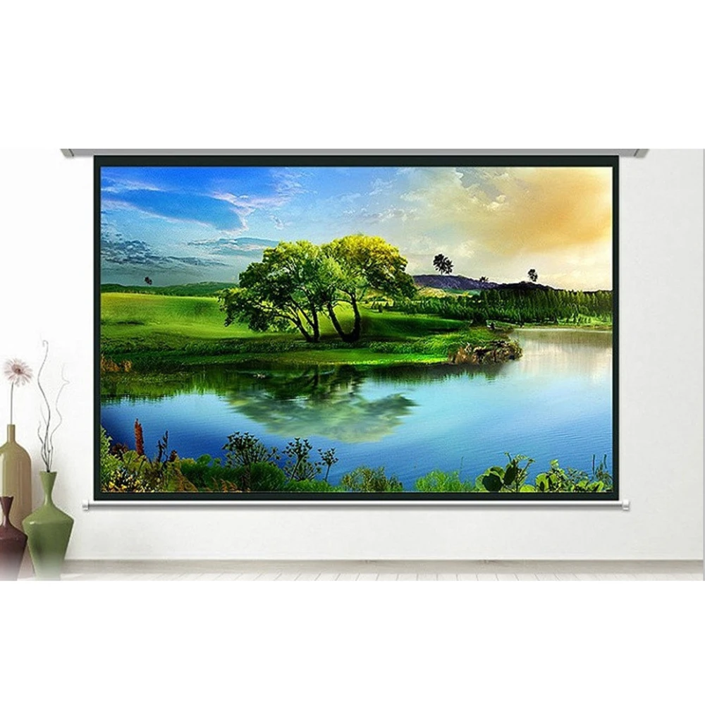 

72/84/100/120 inch Portable Outdoor Simple Translucent 16:9 Projector Soft Screen Curtain Projection HD Screen Canvas Matt 3D 4K