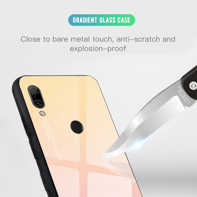 Градиентный чехол из закаленного стекла для Huawei P20 P30 Pro Mate's 20 Lite P Smart Z Plus 2019 Y6 Y7 y9