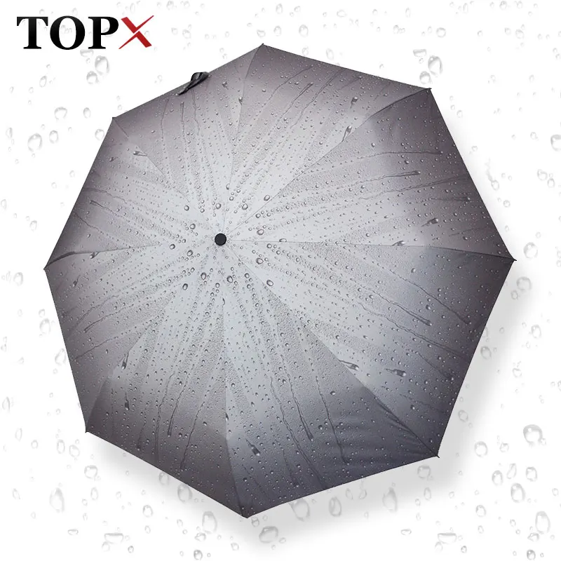 

Creative Raindrop attern Automatic Umbrella Rain Women Men 3Fold Light and Durable Strong Umbrellas Kids Rainy Sunny Wholesale